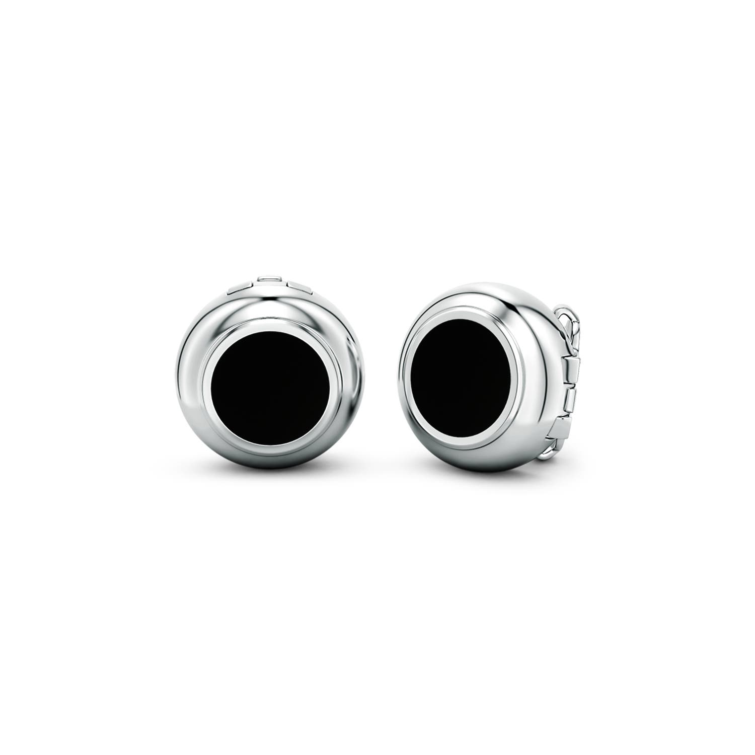 Angara 3.4 CTW Round Black Onyx Men's Button Cover in 18K White Gold